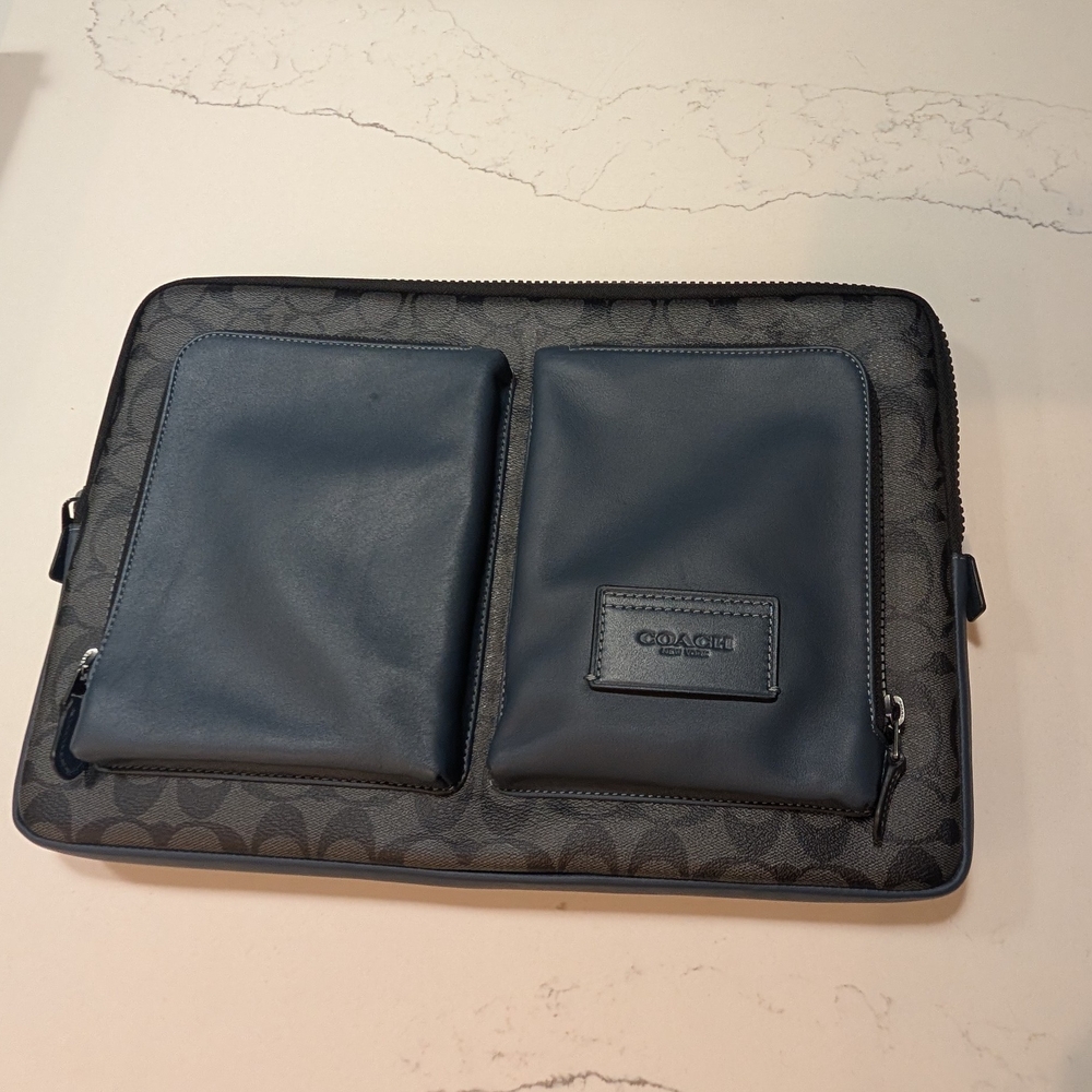Coach Dark Blue Laptop Case
